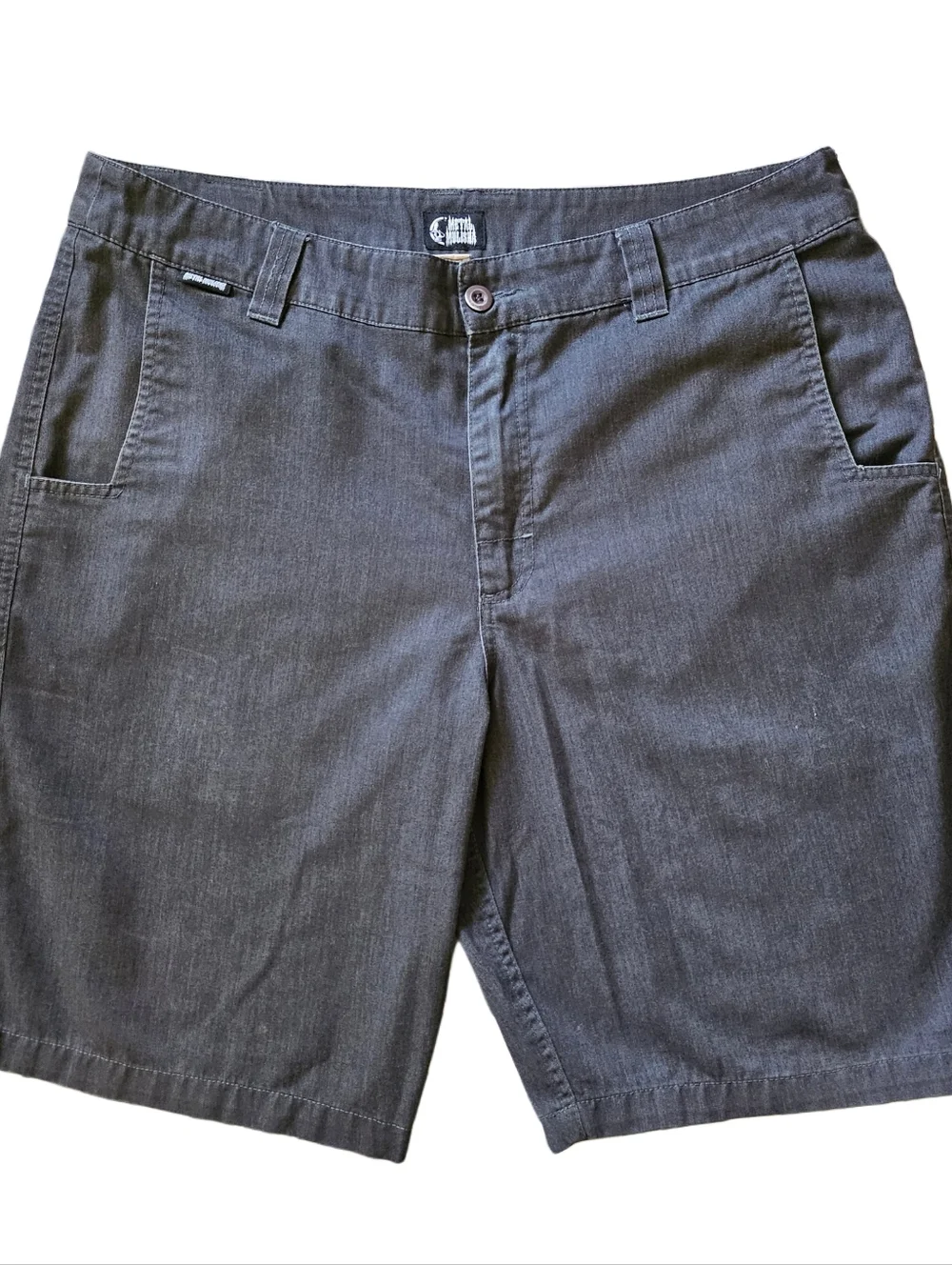 Metal Mulisha Mens Size 38 Gray Cargo Shorts Embroidered Logo w Pockets Cotton
